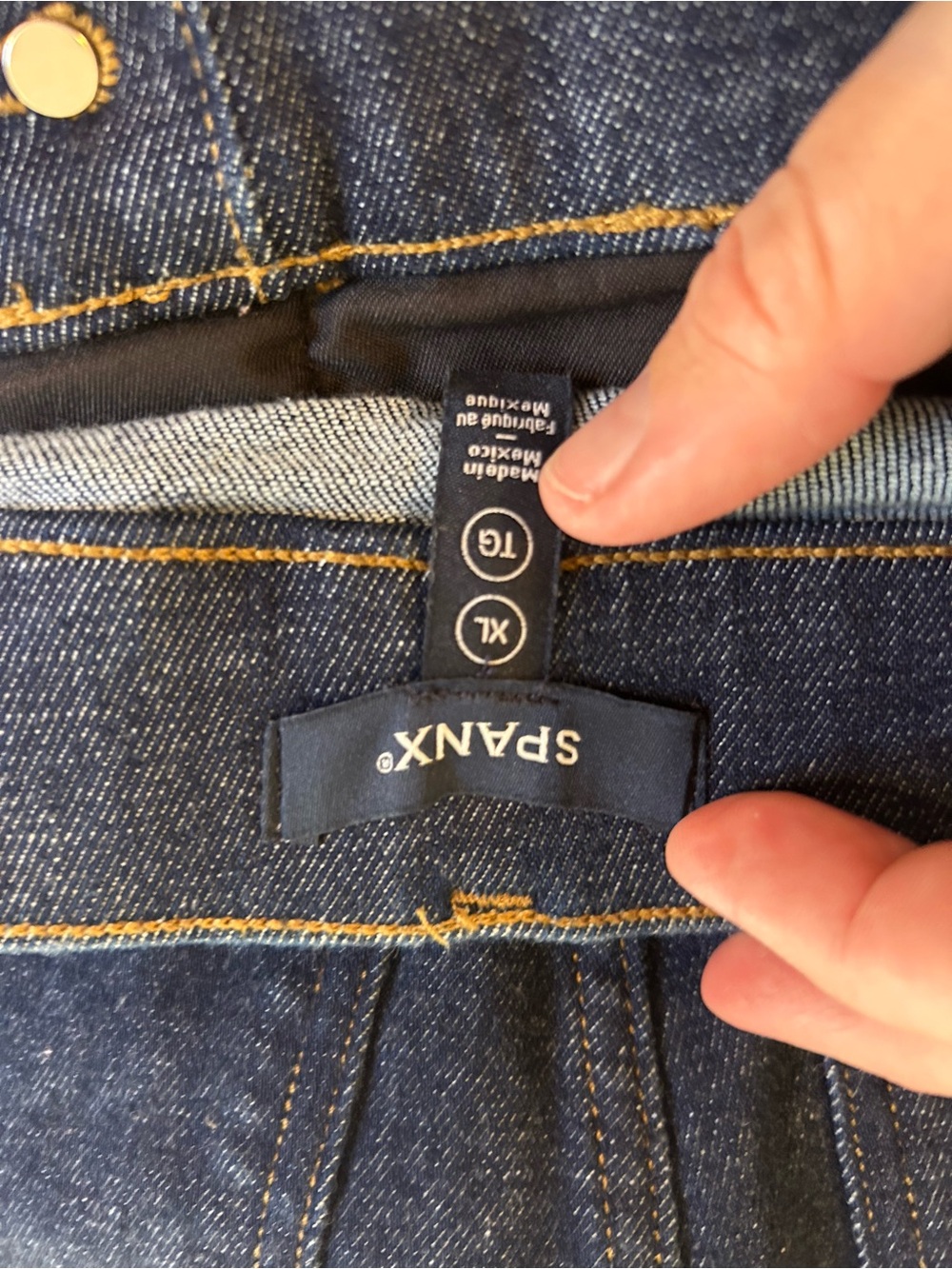 SPANX EveryWear Pull-On Flare Jeans Tall XL Dark Indigo Raw Tummy Control 21266T - Picture 4 of 11